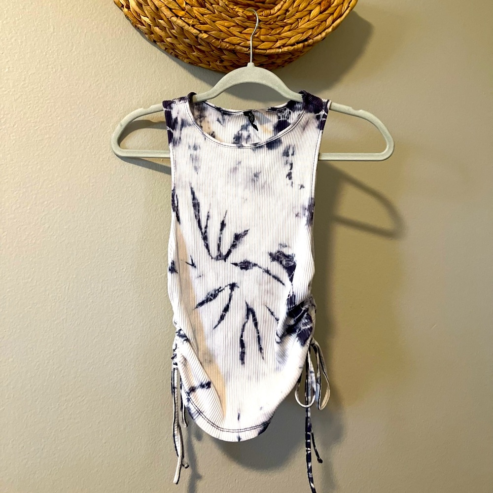 Blue tie dye tank